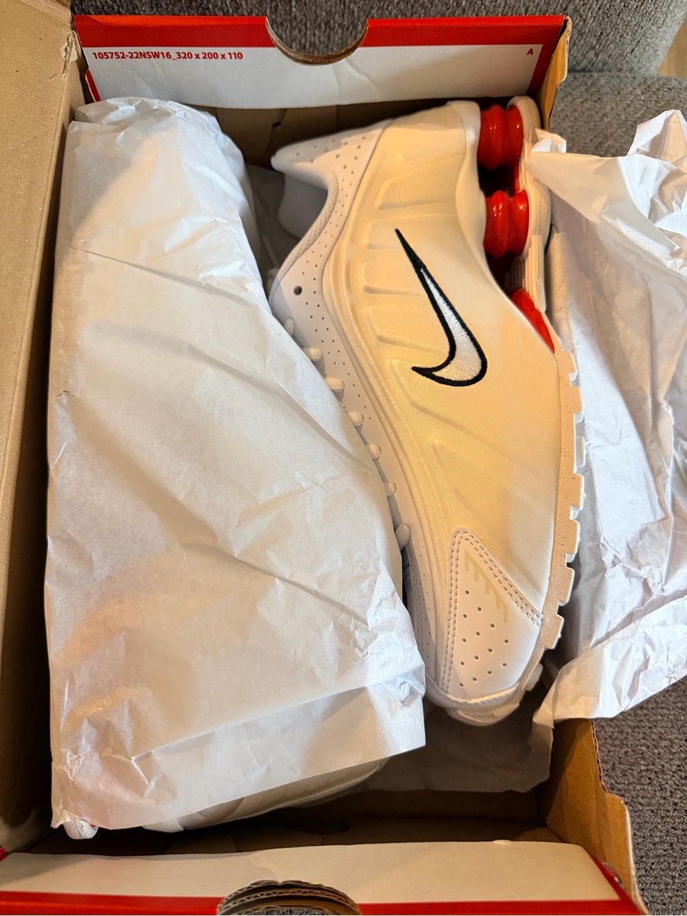 Nike Men’s White Athletic Shoes with Red Accents